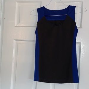 Blue and black tank top